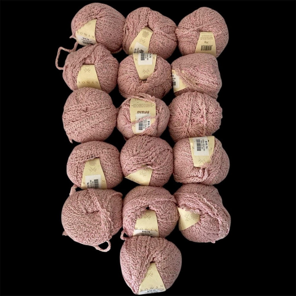 Rowan Cotton Braid Yarn~Lot of 16- 360 Lt Pink~Cotton Linen~Ribbon Yarn~Vintage